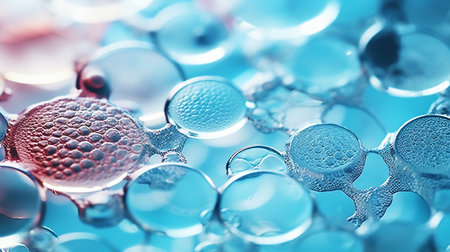 Beautiful electronic microscopy of bacteria, fungi fantasy microbiology. Microscopic life. Generative AI.の素材