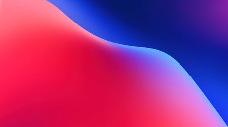 Fluid gradient background with red, blue and violet. Abstract color waves. Generative AI.の素材
