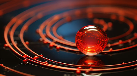 Microscopy of futuristic genetic engineered cell. Advanced biotechnology concept. Generative AI.の素材