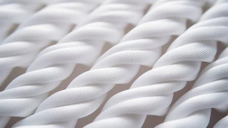 Macro close up of cloth fiber. Fabric micro structure. Dry cleaning and laundry concept. Generative AI.の素材