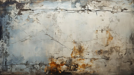 Cracked gray concrete texture closeup background. Rough old building wall. Generative AI.の素材