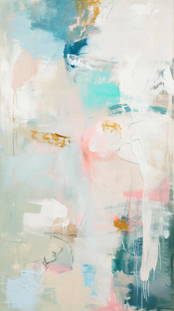 Background of abstract expressionist painting with rough expressive brush strokes. Contemporary art. Generative AI.の素材