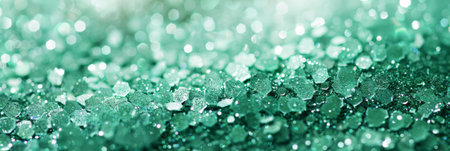 Green colored glitter sparkling confetti background. Trendy invitation card background. Generative AIの素材