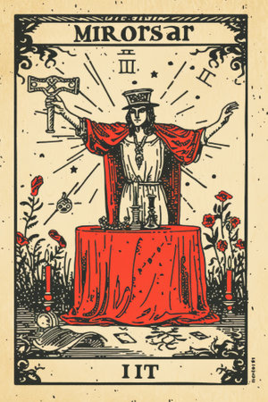 Tarot card design. Light beige colors. Astrology concept. Generative AIの素材