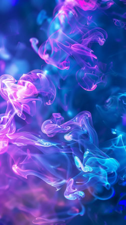 Trendy creative advertising for social media for digital agency, in blue and purple colours. Generative AI.の素材