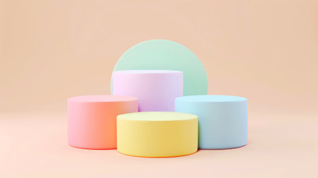 Cartoon digital 3D icon of diagrams and graphics, pastel colors, soft shapes, financial chart template. Generative AI.の素材