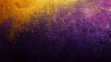 Wallpaper or web banner background, grunge gradient from yellow to violet, grainy texture effect. Generative AI.の素材