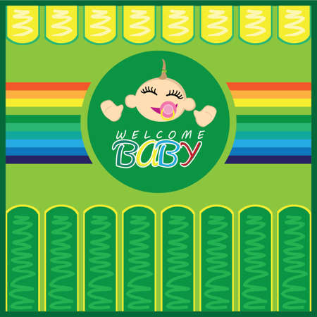 Welcome Baby Born Greeting Cardのイラスト素材