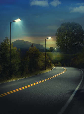 Street Lighting Using LED Lampの写真素材