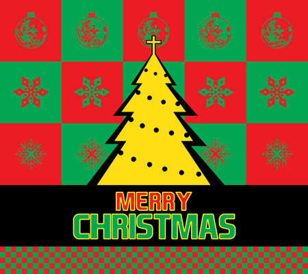 christmas card with christmas treeのイラスト素材