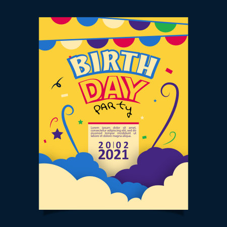 welcome to my birthday partyのイラスト素材