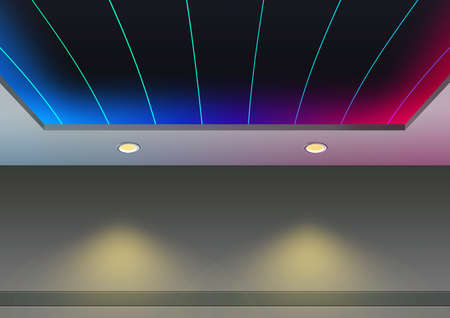 Illustration design concept of Ceiling Light Interior Design Using Downlight LED Ambiance Lightの写真素材