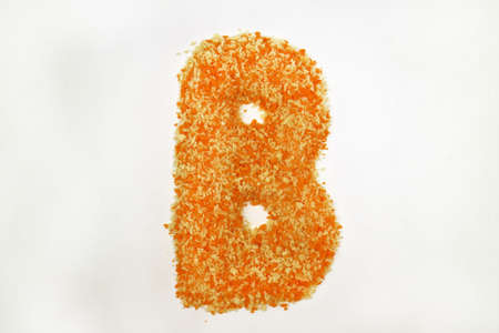 photo studio shot of B Font Letter Breadcrumbs White Backgroundの写真素材