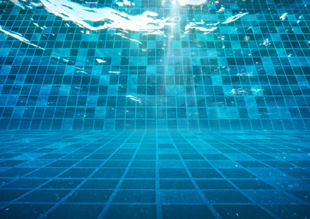 Clear Water at the Bottom of the Swimming Pool