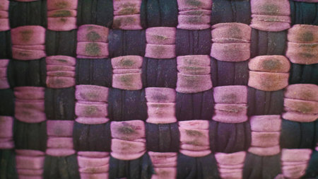 Worn Vintage Purple and Black Woven Textile Pattern with Dust and Stains