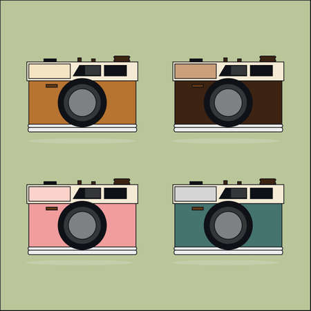 Vector retro camera. vector illustration.のイラスト素材