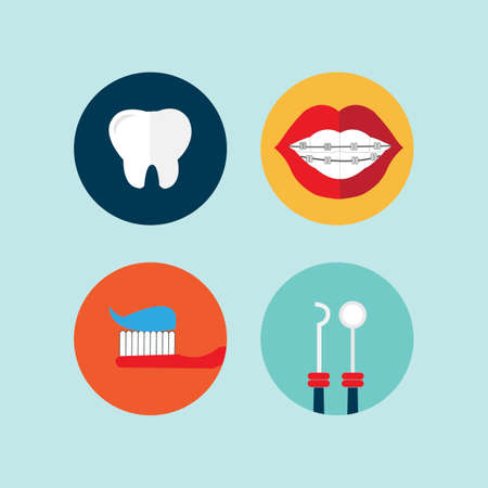 Dental related vector iconsのイラスト素材