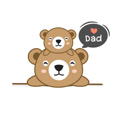 Father's Day card with Dad Bear and his baby.のイラスト素材