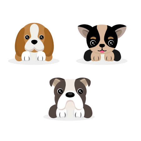 Cute dogs cartoon.のイラスト素材