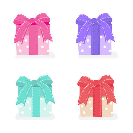 Set of colourful  gift present boxes.のイラスト素材