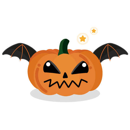Happy halloween concept. Pumkin with scary face cartoon.のイラスト素材