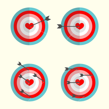 Target love and arrow for Happy Valentine's Day.のイラスト素材
