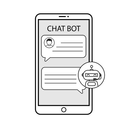 Chatbot sending message on smartphoneのイラスト素材