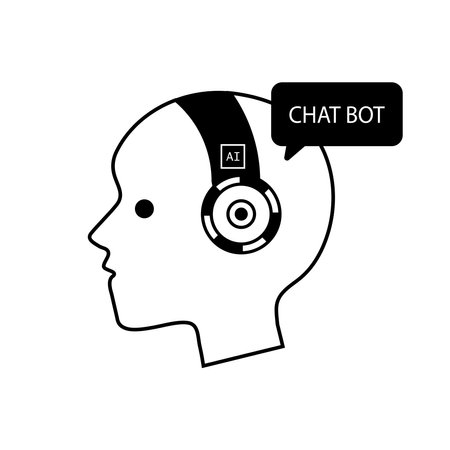 Robot icon t with speech bubble in circle vector illustrationのイラスト素材
