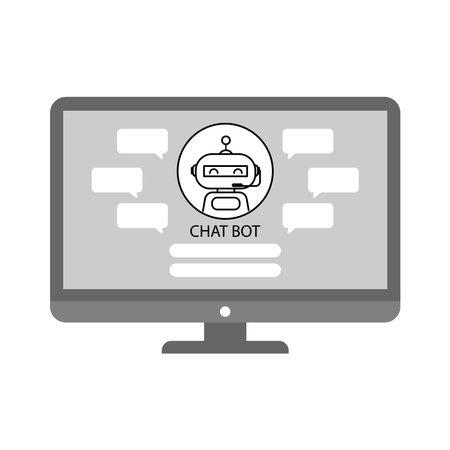 Artificial Intelligence Robot  on Computer Screen.のイラスト素材