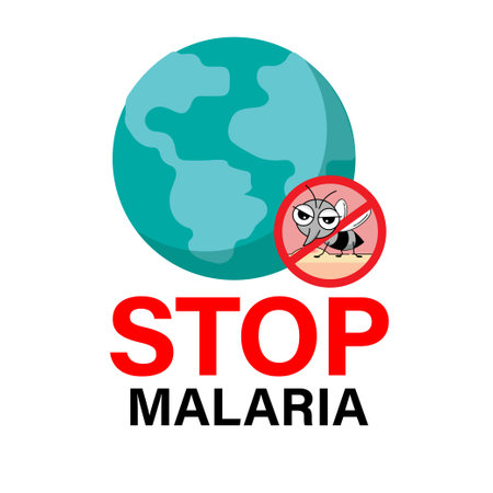 Stop Malaria.  Vector illustration on white background.のイラスト素材