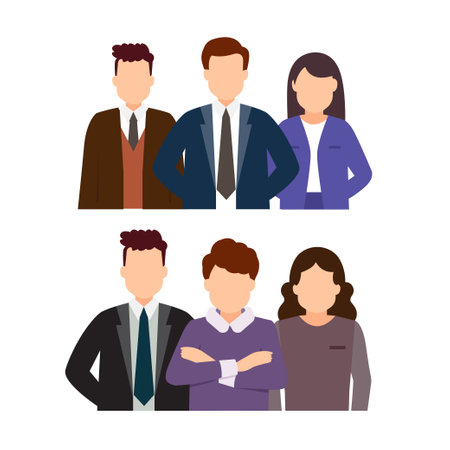 Group of working people, business men and business women avatar Flat design characters.のイラスト素材
