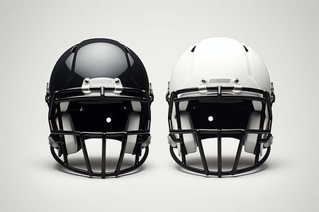 classic american football helmet , Isolated on white background ,  Mock-up for branding and advertise .Generative AIの素材