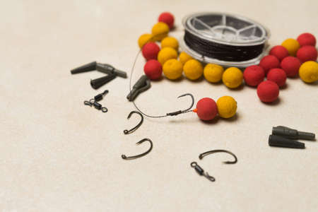 Baits, hooks , ledcor, prepare tackle tackle for carp fishing