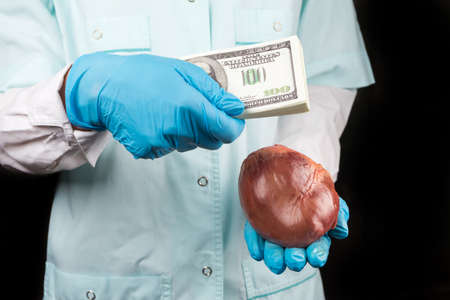 The black market for human organs. Selling a heart.