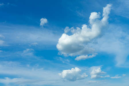 Beautiful blue sky with clouds and sunlight. Copy paste.