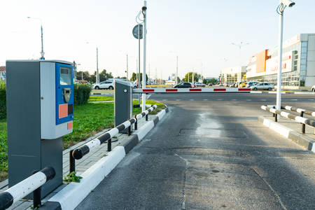 Close up Barrier Gate Automatic system for security. Automatic entry system