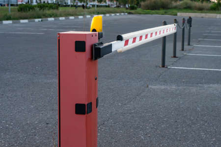 Close up Barrier Gate Automatic system for security. Automatic entry system.の写真素材