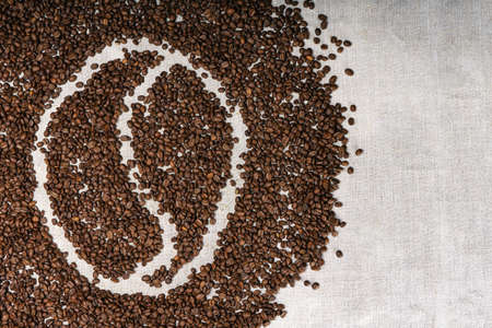 Roasted coffee beans, can be used as a background. Coffee beans textureの写真素材