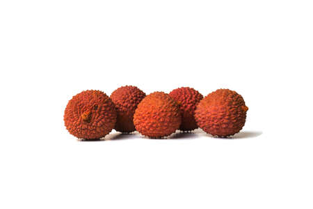 Tasty lychee in bowl. Raw Organic Red Lychee Berries Ready to Eatの写真素材