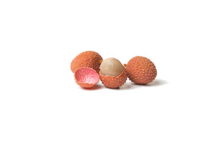 Tasty lychee in bowl. Raw Organic Red Lychee Berries Ready to Eatの写真素材