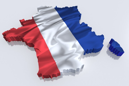 3d map of Franceの写真素材