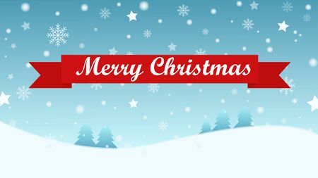 Christmas Background with Tree and Snow fall - Vector Illustrationのイラスト素材