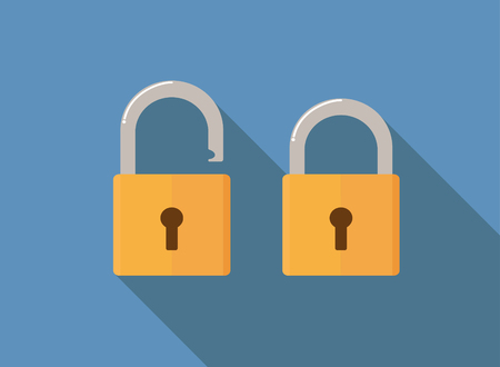 lock icon flat style vector illustrationのイラスト素材