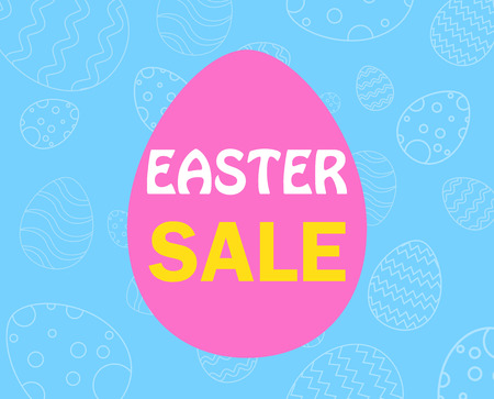 Happy easter for sale banner background template with pattern egg - Vector illustrationのイラスト素材