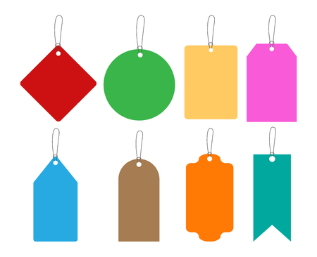 Collection of colorful hang tags set isolated on white background -  Vector illustrationのイラスト素材