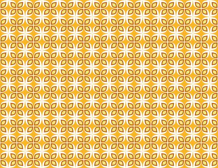 Abstract geometric seamless pattern white and gold floral ornamental backgroundのイラスト素材