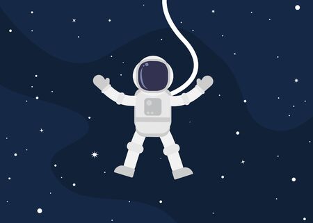 Cute astronaut cartoon floating in space - Vector illustrationのイラスト素材