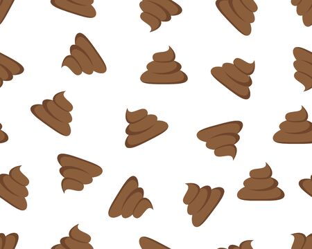 Seamless pattern of a shit icon or poop icon isolated on white backgroundのイラスト素材
