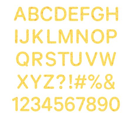 Set of cheese fonts and numbers isolated on white background -  Vector illustrationのイラスト素材
