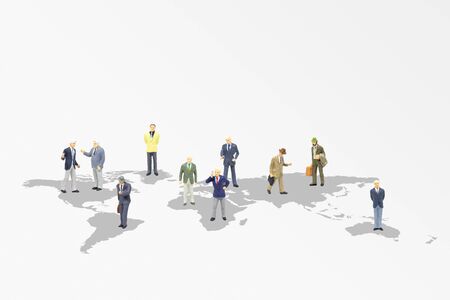 Business Teamwork and Global Concept : Group of business people standing on the world map.の写真素材